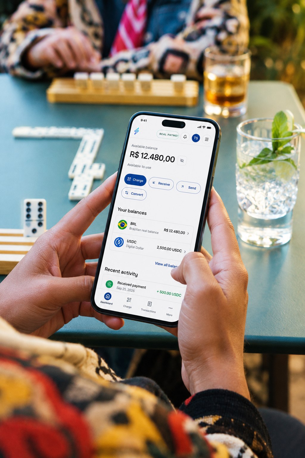 A person using the TroqPay app on a mobile phone